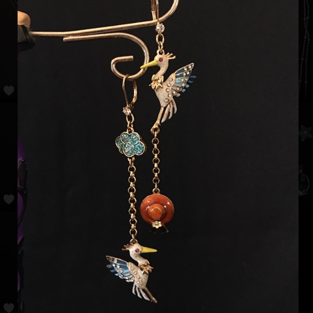 Walk In The Park Stork Mismatch Earrings